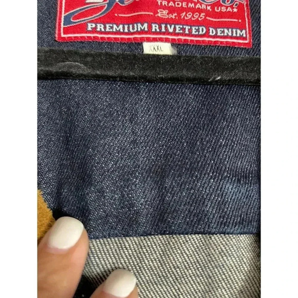 RP55 Vintage Mens Long Sleeve Collared Denim Jeans Jacket XXXL - Picture 5 of 7